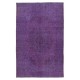 Contemporary Area Rug in Purple, Hand-Knotted in Turkey