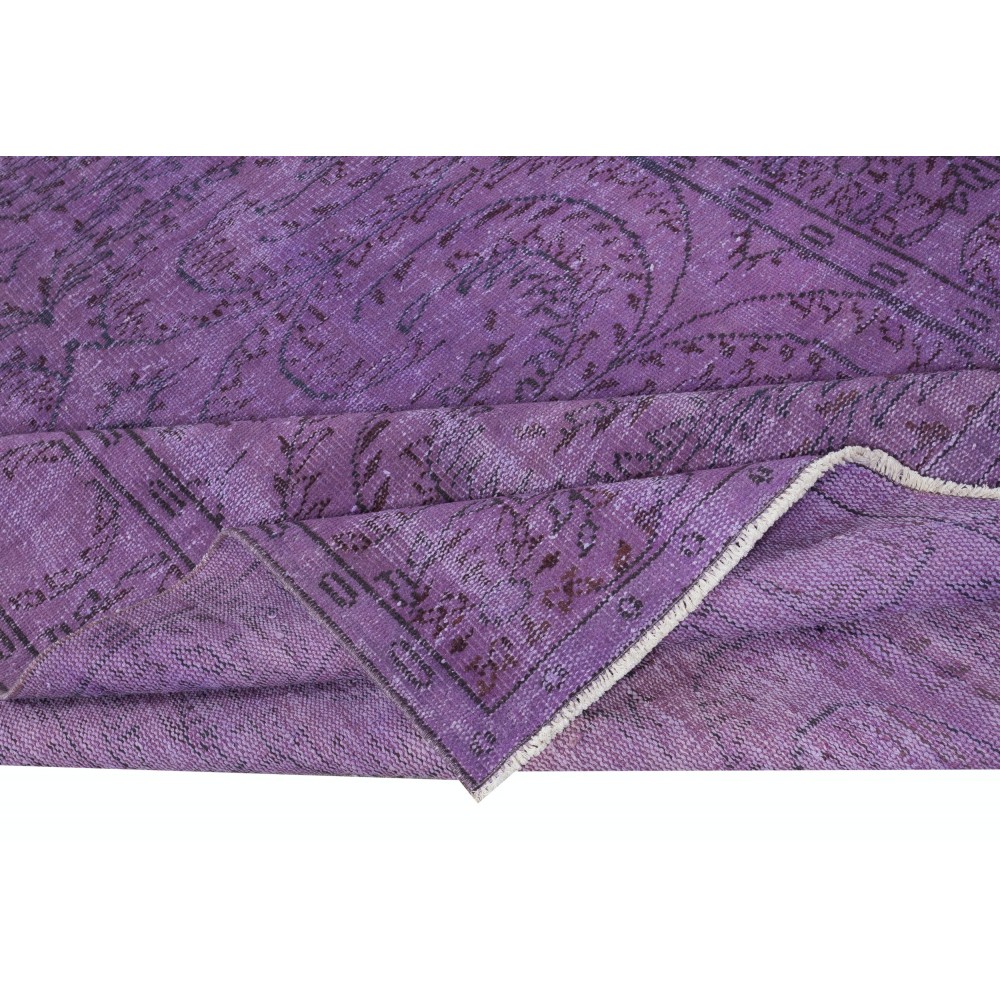 Modern Purple Color Rug, Handmade Turkish Floor Rug, Bohemian Home Decor