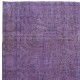 Modern Purple Color Rug, Handmade Turkish Floor Rug, Bohemian Home Decor