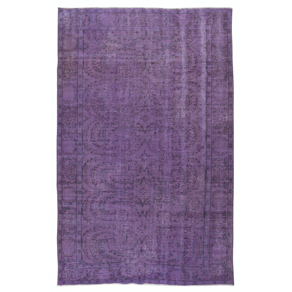 Modern Purple Color Rug, Handmade Turkish Floor Rug, Bohemian Home Decor