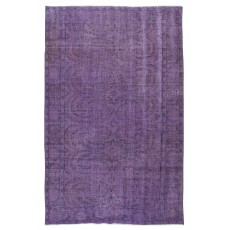 Modern Purple Color Rug, Handmade Turkish Floor Rug, Bohemian Home Decor