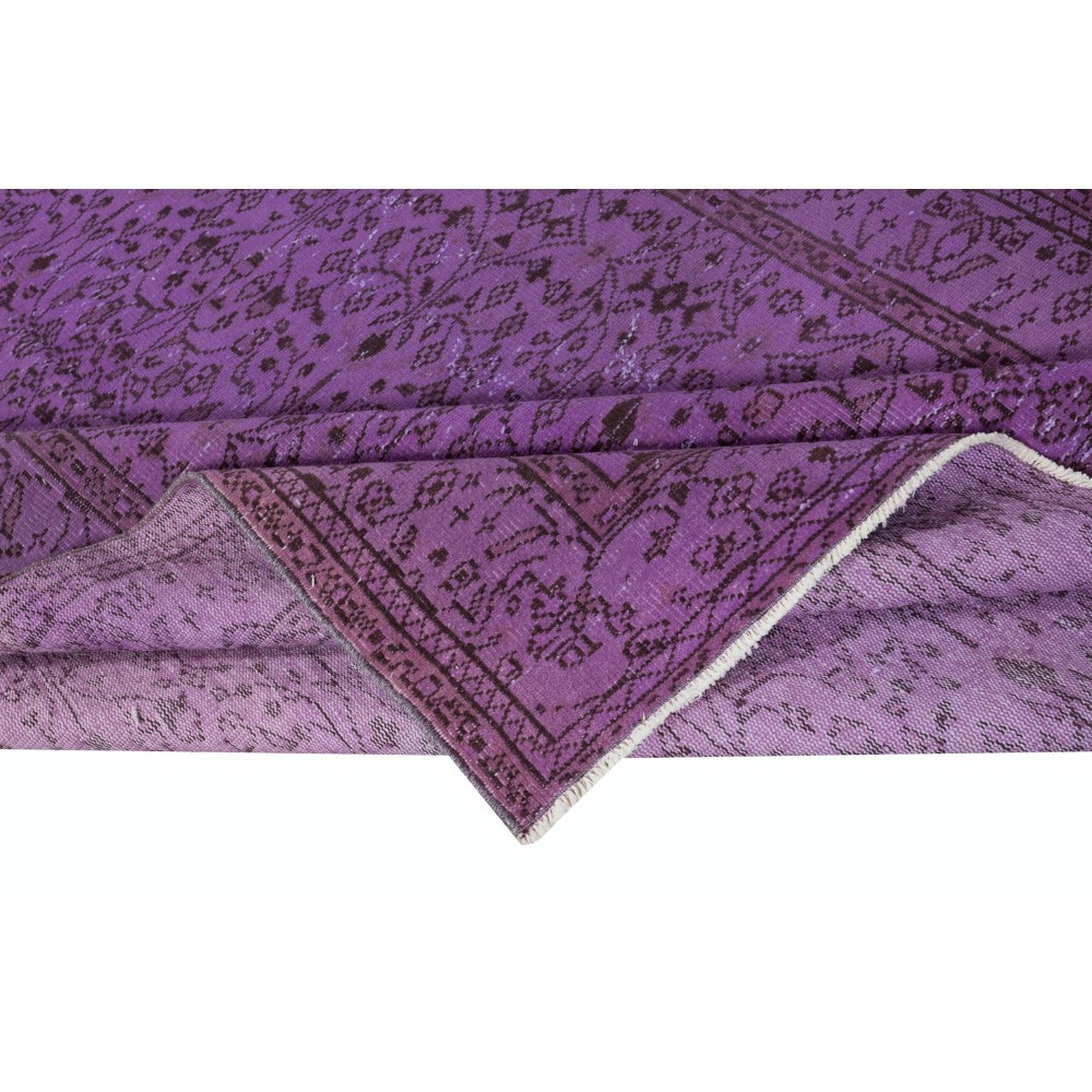 Modern Purple Color Area Rug, Handmade Turkish Floor Rug, Bohemian Home Decor