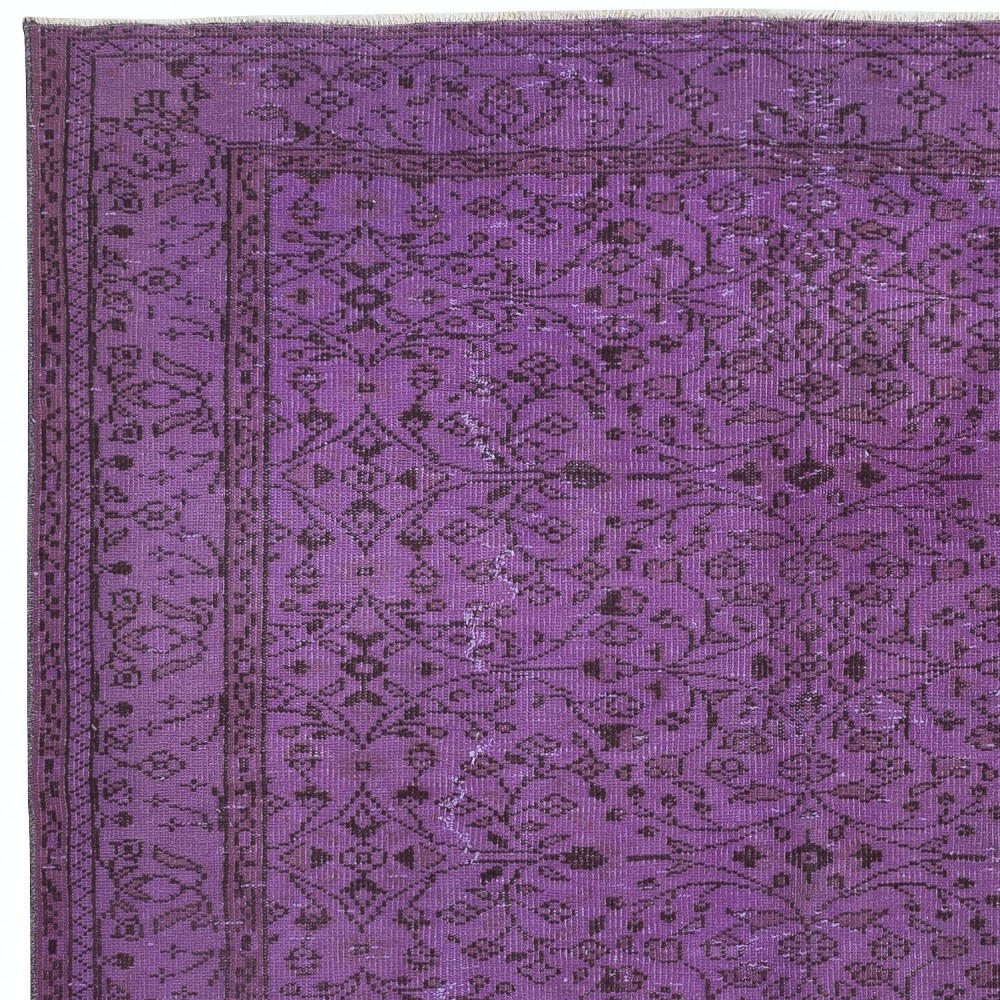 Modern Purple Color Area Rug, Handmade Turkish Floor Rug, Bohemian Home Decor