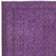 Modern Purple Color Area Rug, Handmade Turkish Floor Rug, Bohemian Home Decor