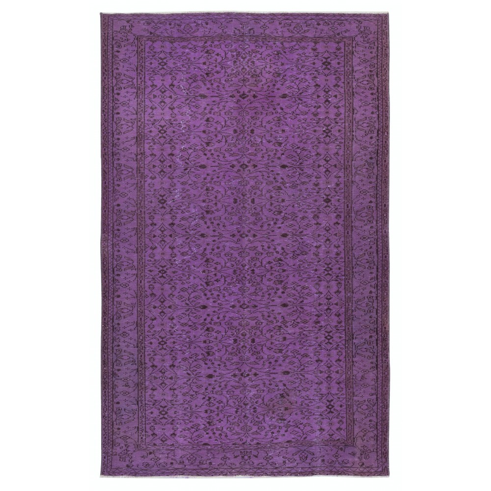 Modern Purple Color Area Rug, Handmade Turkish Floor Rug, Bohemian Home Decor