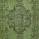 Green Wool Area Rug for Modern Interiors. Hand-Knotted in Turkey