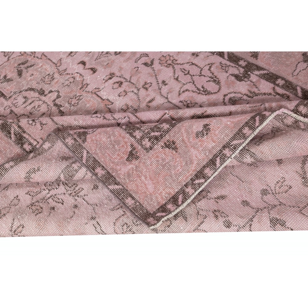 Pink Area Rug for Modern Interiors, Hand-Knotted in Turkey