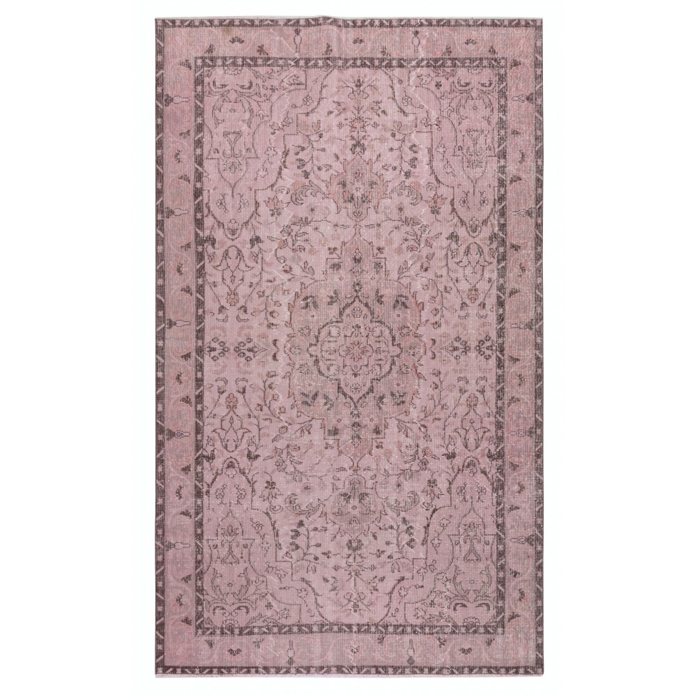 Pink Area Rug for Modern Interiors, Hand-Knotted in Turkey