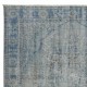 Distressed Blue Area Rug for Contemporary Interiors, Handmade in Turkey