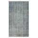 Distressed Blue Area Rug for Contemporary Interiors, Handmade in Turkey