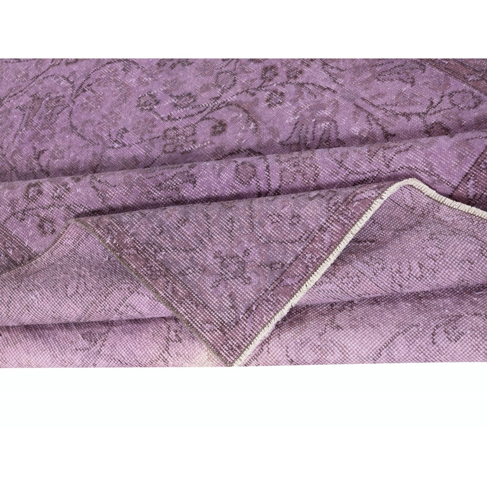 Purple Color Handmade Wool Rug from Turkey, Modern Home Decor