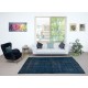 Navy Blue Color Handmade Turkish Area Rug for Contemporary Interiors