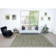 Modern Handmade Turkish Wool Area Rug with Floral Design and Green Background