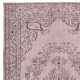 Turkish Floor Rug in Pink Color. Modern Hand Knotted Area Rug for Kitchen and Living Room