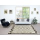 Moroccan Rug Made of Natural Undyed Wool, Handmade Diamond Design Tulu Carpet