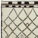 Moroccan Rug Made of Natural Undyed Wool, Handmade Diamond Design Tulu Carpet