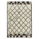 Moroccan Rug Made of Natural Undyed Wool, Handmade Diamond Design Tulu Carpet