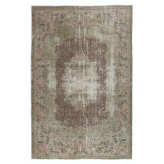 Shabby Chic Vintage Turkish Rug. Distressed Handmade Carpet