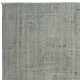 Decorative Handmade Turkish Wool Area Rug in Light Blue. Modern Floor Covering