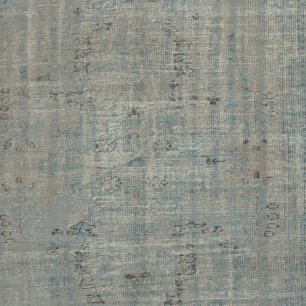 Decorative Handmade Turkish Wool Area Rug in Light Blue. Modern Floor Covering