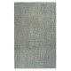 Decorative Handmade Turkish Wool Area Rug in Light Blue. Modern Floor Covering