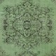 Modern Handmade Turkish Wool Area Rug in Green