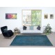 Decorative Handmade Turkish Wool Area Rug in Blue. Modern Floor Covering