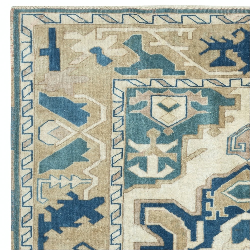 Vintage Handmade Turkish Area Rug, 100% Wool