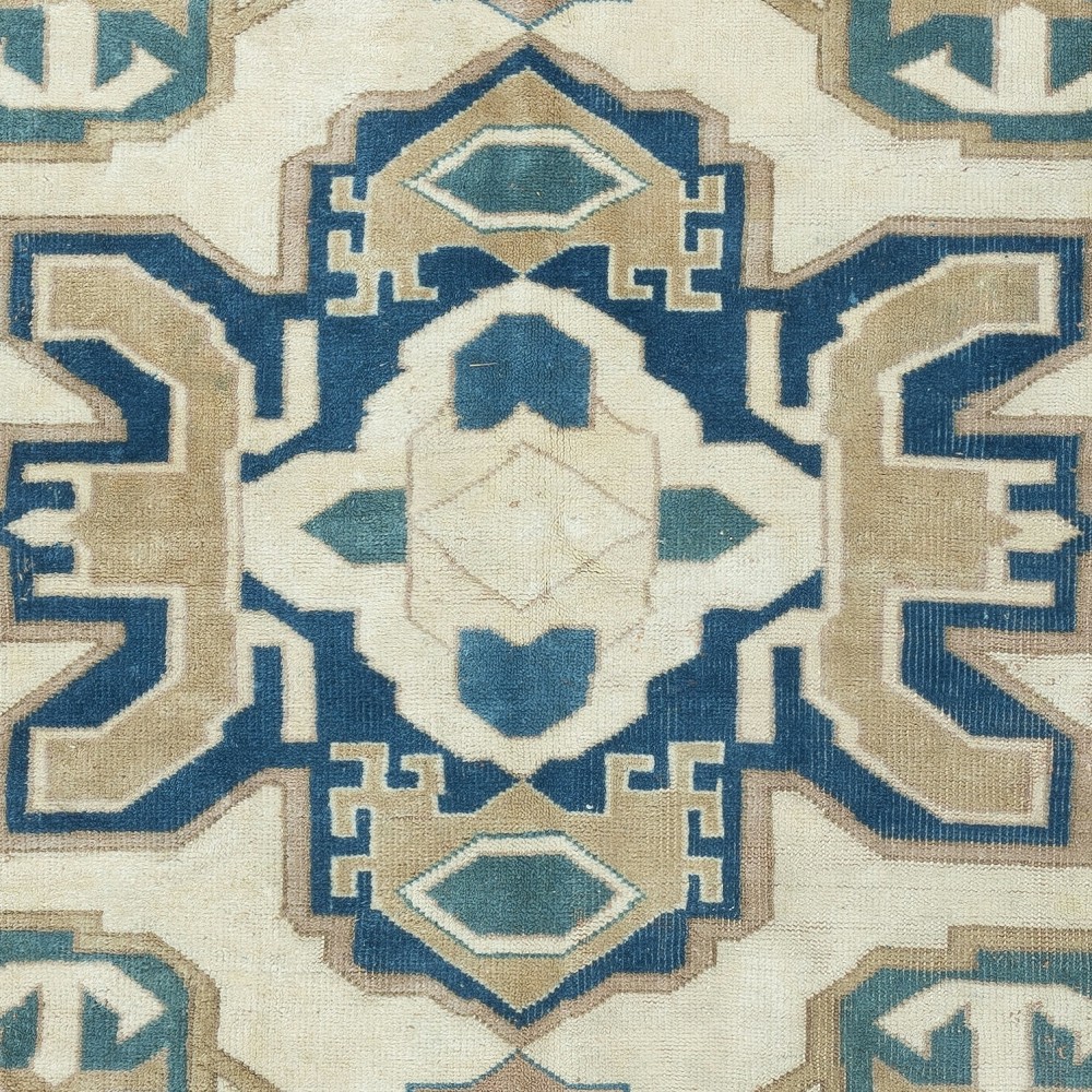 Vintage Handmade Turkish Area Rug, 100% Wool