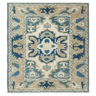 Vintage Handmade Turkish Area Rug, 100% Wool