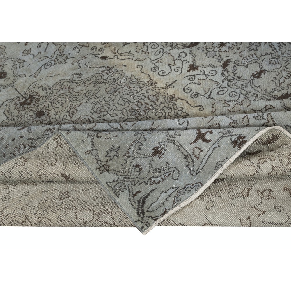 Contemporary Light Area Rug in Blue, Hand-woven and Hand-knotted in Turkey