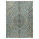 Contemporary Light Area Rug in Blue, Hand-woven and Hand-knotted in Turkey