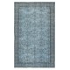 Modern Floral Patterned Area Rug in Blue, Hand-woven and Hand-knotted in Turkey