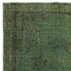 Modern Handmade Turkish Wool Area Rug in Green