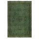 Modern Handmade Turkish Wool Area Rug in Green