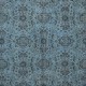 Contemporary Handmade Blue Color Turkish Wool Area Rug with Floral Design