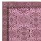 Contemporary Handmade Floral Patterned Turkish Wool Area Rug in Pink Color