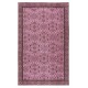 Contemporary Handmade Floral Patterned Turkish Wool Area Rug in Pink Color