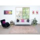 Modern Area Rug in Light Pink, Handwoven and Handknotted in Turkey