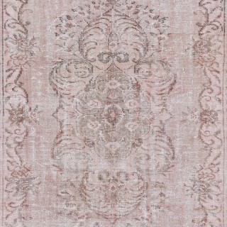 Modern Area Rug in Light Pink, Handwoven and Handknotted in Turkey