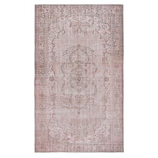 Modern Area Rug in Light Pink, Handwoven and Handknotted in Turkey