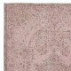 Vintage Handmade Turkish Area Rug redyed in Pink Color for contemporary interiors
