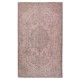 Vintage Handmade Turkish Area Rug redyed in Pink Color for contemporary interiors