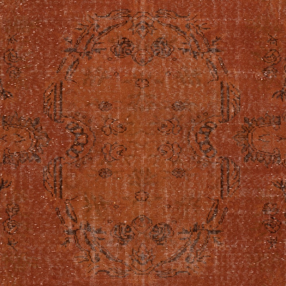 Modern Area Rug in Orange. Hand-Knotted in Turkey