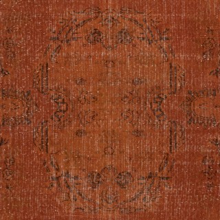 Modern Area Rug in Orange. Hand-Knotted in Turkey