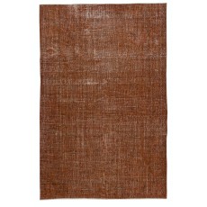 Contemporary Area Rug in Orange. Hand-Knotted in Turkey. Wool pile on cotton foundation