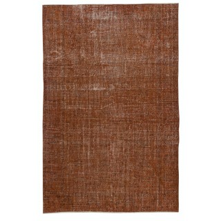 Contemporary Area Rug in Orange. Hand-Knotted in Turkey. Wool pile on cotton foundation