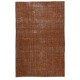 Contemporary Area Rug in Orange. Hand-Knotted in Turkey. Wool pile on cotton foundation