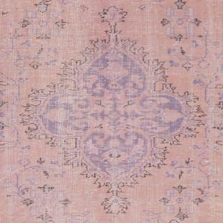 Modern Pink Color Over-Dyed Rug. Handmade Turkish Floor Rug. Bohemian Home Decor