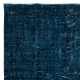 Contemporary Low Pile Area Rug in Nay Blue, Hand-woven and Hand-knotted in Turkey